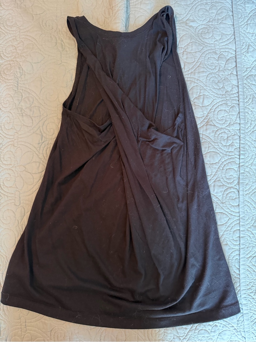 Fabletics Black Open Back Twist Tank Top Size M Workout Yoga Athleisure